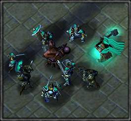 Morlune the Mighty pounds gnolls into the ground with his Binford hammer.