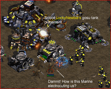 Doesn't it look like the Marine is electrocuting the Dark Templar?