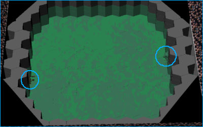 Mech starting positions circled. You may notice that the terrain is bigger in comparison to the 'Mechs than in my last BR. That's because I'm actually LEARNING HOW TO MODEL.