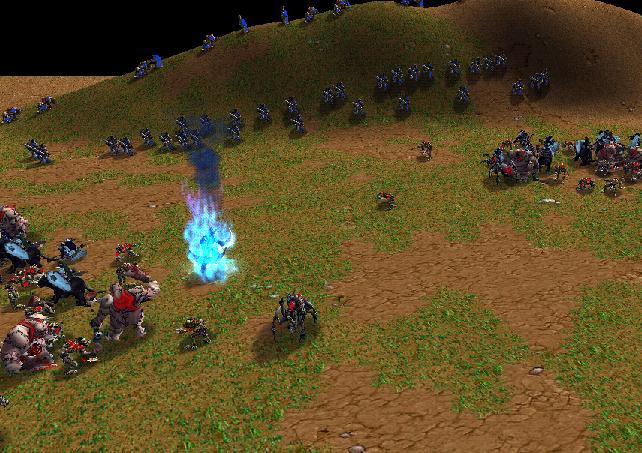 A low rumbling from behind the Sentinel forces quickly grew into a raging cheer as Human forces poured over the hill...