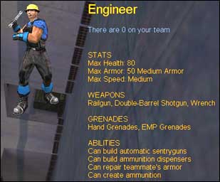 Engineers are the bulwark of flag
defense, but oddly on public servers only a few engys bother defending the flag room.