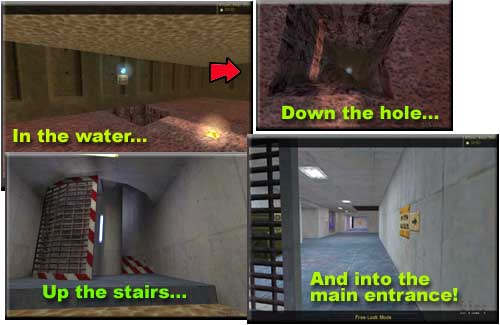 The water entrance takes a long 

time to swim through.  Most folks don't bother.