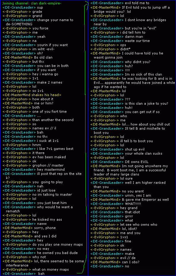clans -evil- and DE are allies : \